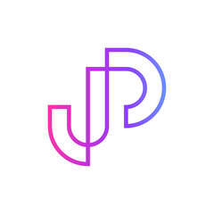 Creative unique letter JP monogram logo