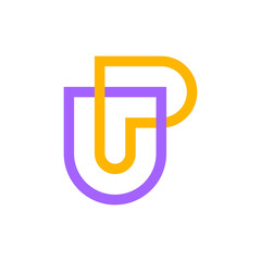 Letter UP creative overlapping logo design