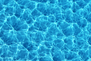 Blue water swimming pool background. 3D rendering.
