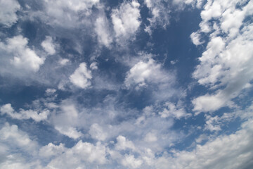 Blue sky cirrus clouds.