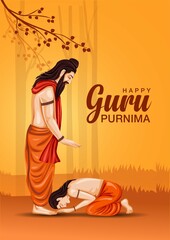 Creative vector Illustration for the Day Of Honoring Celebration Guru Purnima.