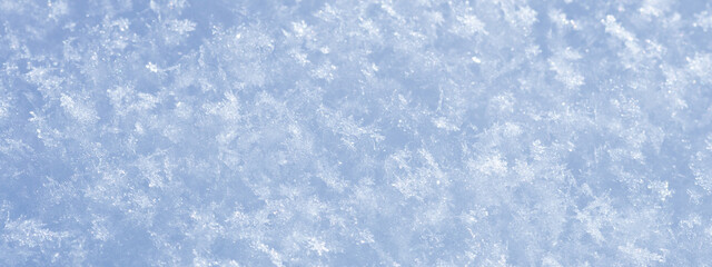 Fototapeta na wymiar Macro view crystal snowflakes. Winter season decorative nature frame snow texture. shallow depth of field.