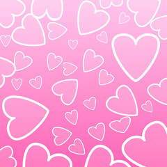 Illustration White heart on pink background
