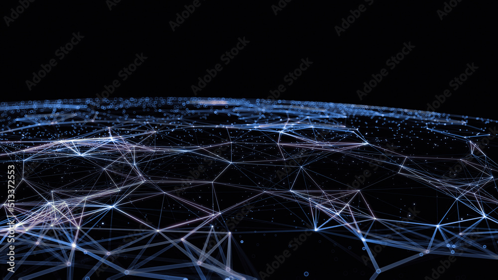 Poster technology background transmission lines earth/connection lines around earth globe. global internati