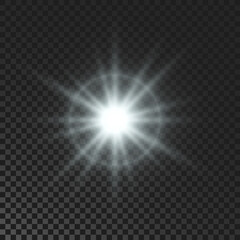 White glowing sparkling star