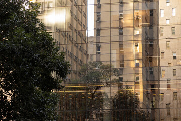 Sao Paulo, SP, Brazil, JUN 26, 2022, architectural details of buildings on Paulista avenue