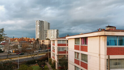Obraz premium City under clouds.