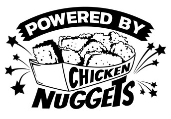 Powered by Chicken Nuggets illustration, Snacks illustration, Fast Food vector