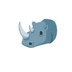 Head of rhinoceros. African rhino. Hunting animal trophy.