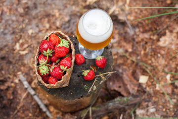 Strawberry with light beer