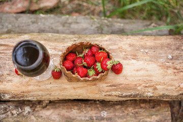 Strawberry with dark beer