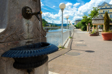 Promenade of Bad Ems at River Lahn , Rhineland-Palatinate, Germany