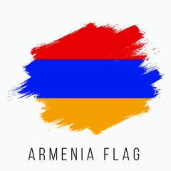 Armenia Vector Flag. Armenia Flag for Independence Day. Grunge Armenia Flag. Armenia Flag with Grunge Texture. Vector Template.