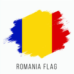 Romania Vector Flag. Romania Flag for Independence Day. Grunge Romania Flag. Romania Flag with Grunge Texture. Vector Template.