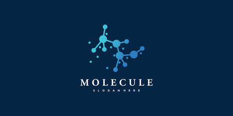 Molecule technology logo template with modern abstract concept Premium Vector