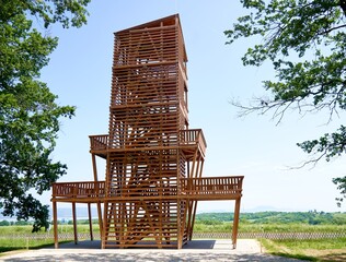 Somoshegyi lookout tower in Hungary near Balatonberény. Amazing viewpoint to enjoy the view of...