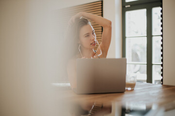 Young woman in the home office