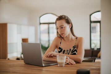 Young woman in the home office