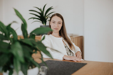 Young woman in the home office