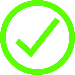 Green check mark icon in a green circle . Tick symbol in green color, vector illustration.
