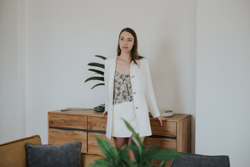 Young woman in the home office