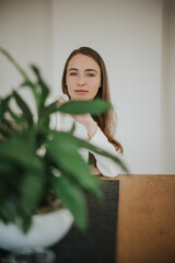 Young woman in the home office