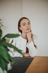Young woman in the home office