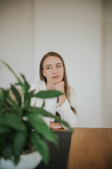 Young woman in the home office