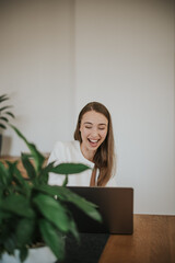 Young woman in the home office