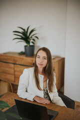 Young woman in the home office