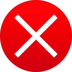 Cross mark icon vector in a red circle