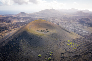 aerial view of black volcano montaña negra