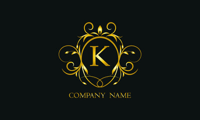 Creative monogram, icon with letter K. Logo design for your business, restaurant, invitation, label.