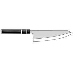 Gyuto knife kitchen vector design illustrator
