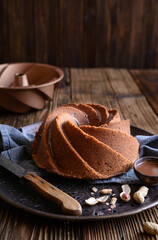Delicious sweet peanut butter bundt cake