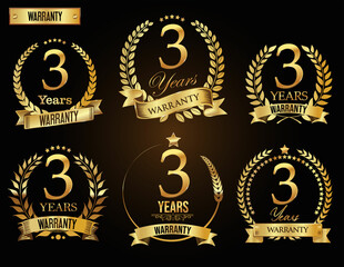 Collection of customer satisfaction warranty guaranteed retro laurels