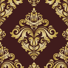 Orient vector classic pattern. Seamless black and golden abstract background with vintage elements. Orient pattern. Ornament for wallpapers and packaging