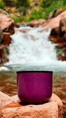 A background photo with a cup in nature