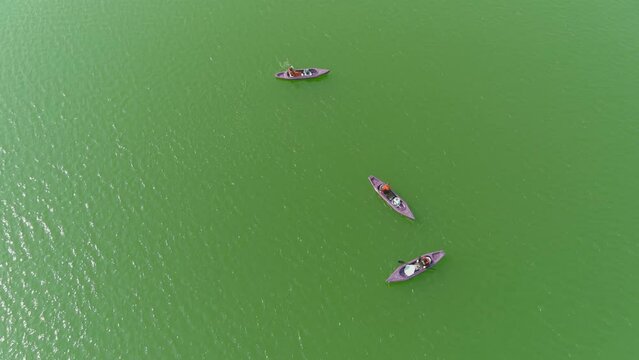 Kayaks in the al rafisah dam, 2022
Drone view from rafisah dam in United Arab Emirates, 2022 

