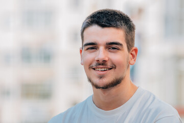 portrait of attractive young man with beard