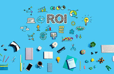 ROI with collection of electronic gadgets and office supplies