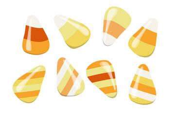 Candy Corn. Halloween candies, sweets. Flat, vector