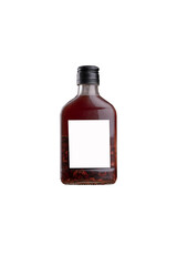 mockup of a bottle of liquor on a bar counter.