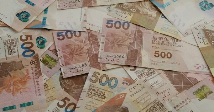 Full of the Hong Kong five hundred dollar on the table