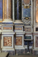 Rome Sant'Andrea della Valle Basilica Ornate Marble Wall Decoration, Italy