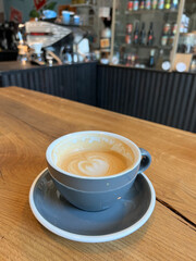Cappuccino on table in a cafe