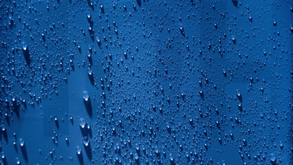 Water drop pattern. Drop splash water pattern. Selective focus. Droplet splash rain texture. - obrazy, fototapety, plakaty