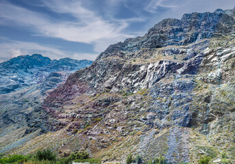 Andes mountain landscape on the way to Chile