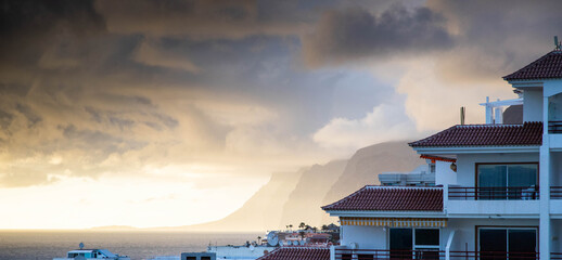 amazing sunset over Los Gigantes  Tenerife