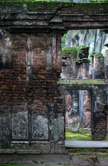 Fototapeta premium The texture of a red brick wall of an old king's palace